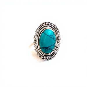 <b>Turquoise</b> Main Stone Silver <b>Ring</b> and <b>Rings</b> Jewelry Type Women <b>Ring</b> - Product Image 4