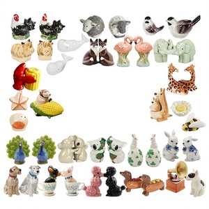 Utensilios de especias de cocina hechos a mano con logotipo de diseño personalizado, utensilios de cerámica decorativos de alta calidad, mini agitadores de sal y pimienta de animales - Product Image 1