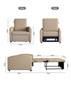Sofá Cama Plegable Médico, Silla de <span class=keywords><strong>Hospital</strong></span> Móvil con Cuero PU para Uso en Habitaciones de Pacientes - Product Image 4