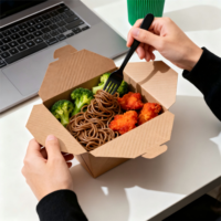 Cajas de Embalaje de Alimentos de Papel Kraft Personalizadas, Modernas y Elegantes, con Logotipo