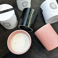 Bougie en pot en céramique parfumée de luxe 1500g, coffret cadeau, air frais, roses roses n° 34, élégante, longue durée, pour la maison, Dcpr