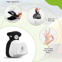 Ramasse-crottes portable pour animaux de compagnie avec clip de laisse pour chiens de petite et grande taille, utilisation en voyage, camping, extérieur, matériau ABS noir