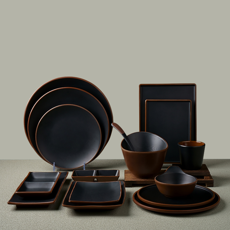 Melamine Two-color Tableware Hot Pot Plate Barbecue Plate A5 Food Grade Plate · image 2