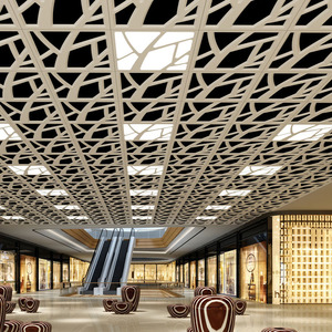 Tùy chỉnh in 600*600 trang trí giả kim loại nhôm đục lỗ trần nhà được sử dụng trong trung tâm mua sắm sân bay trang trí - Product Image 2
