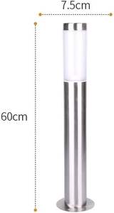 Lampe de jardin extérieure en acier inoxydable IP44 avec abat-jour en PC, culot E27, pour allée et pelouse - Product Image 4