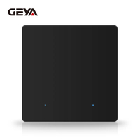 GEYA sakelar lampu nirkabel standar EU 86x86mm Wifi 2 Gang 1 arah sakelar sentuh pintar Wifi sakelar dinding netral dan jalur langsung