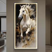 Peinture originale Lu Hua Art Horse-arrives-success, style minimaliste moderne, cheval au galop, encadrement en alliage d'aluminium, peinture résistante à l'humidité