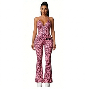 Combinaison de sport <span class=keywords><strong>pour</strong></span> <span class=keywords><strong>femme</strong></span> à motif, style yoga, avec pantalon évasé et haut tube, <span class=keywords><strong>pour</strong></span> l'entraînement - Product Image 2