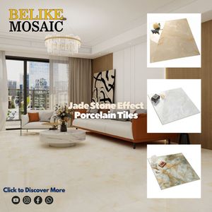 Elegante azulejo de porcelana con efecto de piedra de Jade pulido, estilo moderno atemporal, diseño de suelo ambiental para decoración del hogar, habitación, apartamento - Product Image 1
