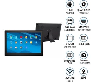 Écran FHD 1920x1080 Quad-core 2 Go de RAM 16 Go de ROM Android 11 OS Cadre photo numérique LCD 13,3 pouces Horloge Prise en charge <span class=keywords><strong>MP4</strong></span> WiFi 1000 Mbps LAN - Product Image 2