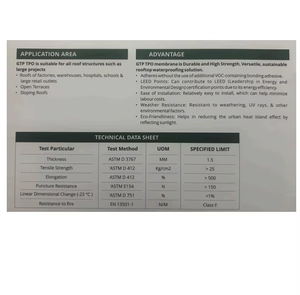 Membrana de techo fuerte y flexible GTP TPO con opciones de capa simple y doble para uso en subestructuras Proveedor indio - Product Image 3