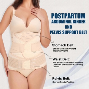 3 in 1 Beige L/One Size Postpartum Bauch/Taille/Becken Unterstützung Recovery Belt Shape wear Schlankheit gürtel Haltungs korrektur - Product Image 3