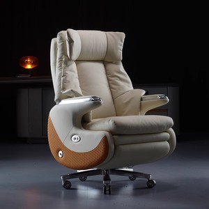 Silla de Oficina Ejecutiva Moderna Nuevo Diseño de Lujo Giratoria de Cuero Genuino Ergonómica Extensible Reclinable Manual/Eléctrica - Product Image 3
