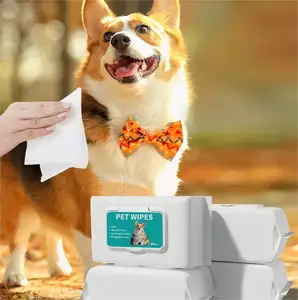 Private Label Manufacturer Extractable Pet Wipes Cleaning Cat Dog Pet Wet Wipes for Paws Body Butt