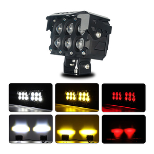 Liuhjg Chất lượng cao vuông 6 <span class=keywords><strong>LED</strong></span> ống kính tại chỗ lightwhite màu vàng và màu đỏ Devil của Eyes <span class=keywords><strong>LED</strong></span> Đèn Xe Máy - Product Image 4