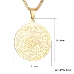 Ciondolo in oro Colgante in Tetragrammaton in acciaio inox Vintage sigilli <span class=keywords><strong>di</strong></span> sette arcangeli talismano <span class=keywords><strong>sigillo</strong></span> Solomon ciondolo - Product Image 2
