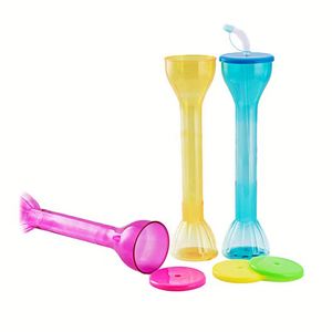 Gobelets personnalisés en plastique à col long de 21 oz avec logo imprimé pour margaritas glacées, slushies, cocktails Daiquiri et autres boissons festives, avec paille - Product Image 4