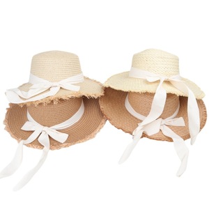 Sombrero de Paja para Mujer, Estilo Marinero, de Ala Ancha, con Cinta, Protección Solar, para Verano y Playa, 56-58CM, Hierba Natural - Product Image 2