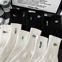 Chaussettes de sport montantes mi-mollet tendance pour l'automne-hiver, brodées, tricotées, anti-odeur, personnalisables avec impression