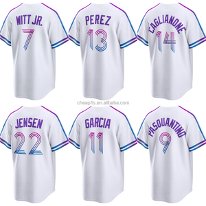 Envío Directo, Jersey de Béisbol de los Kansas City Royals para Hombre y Niño # 7 Bobby Witt Jr. # Uniforme de Softbol de Salvador <span class=keywords><strong>Perez</strong></span> Número 13 - Product Image 1