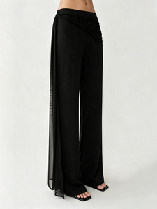 Nouveau pantalon micro-évasé noir haut de gamme 2026 pour femme, amincissant et polyvalent, style décontracté - Product Image 6