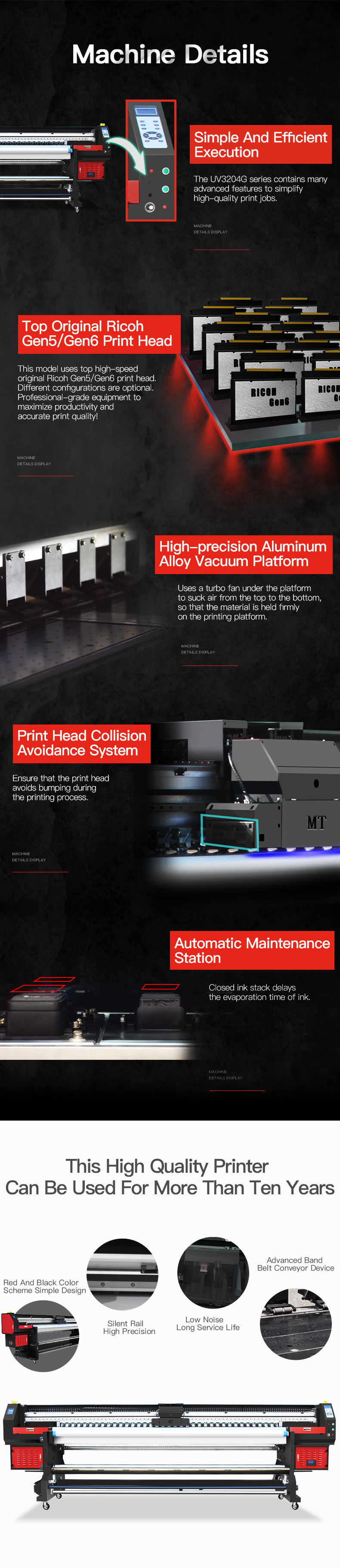 MT Digital UV Roll to Roll Printer MT-UV3204G for Leather printing