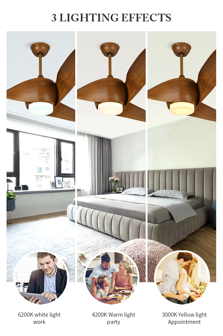 Breezelux hot Sale Cheap Modern 3 Blades ceiling fan chandelier battery powered