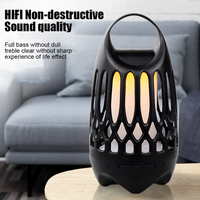 Haut-parleur extérieur BT avec IPX-2 Haut-parleur lanterne d'ambiance à flamme LED étanche pour fête, jardin, camping, patio