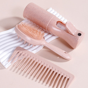 Collezione Professionale di Pettini in Paglia di Grano per il Controllo del Crespo, Kit per la Cura del Cuoio Capelluto con Pettine a Denti Larghi, Spazzola Massaggiante e Flacone Spray - Product Image 4