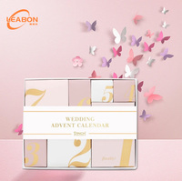 Boîte de calendrier de l'avent de mariage de luxe personnalisé pour mariage douche enterrement de vie de jeune fille vin cadeau mat plastification éponge doublure