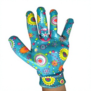 ถุงมือเคลือบกันลื่น Gekko ลายดอกไม้ ปราศจากน้ำยางและแป้ง สำหรับทำสวน - Product Image 4