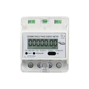 Tek fazlı dijital elektronik watt-saat kızılötesi RS485 MODBUS DIN ray kWh enerji ölçer