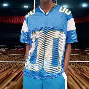 OEM <span class=keywords><strong>T</strong></span>ùy Chỉnh In Logo <span class=keywords><strong>Polyester</strong></span> Người Đàn Ông Bóng Đá Áo Sơ Mi Chắp Vá Lưới Tops Nhanh Chóng Khô Bóng Bầu Dục Jersey <span class=keywords><strong>T</strong></span> Áo Sơ Mi Cho Nam Giới - Product Image 2