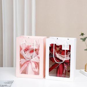 Bolsa de Papel Personalizada con Logotipo de la Marca Eternity, Diseño de Arte Floral Transparente, Material Artístico, Diseño de Ventana, Impresión Serigrafiada - Product Image 4