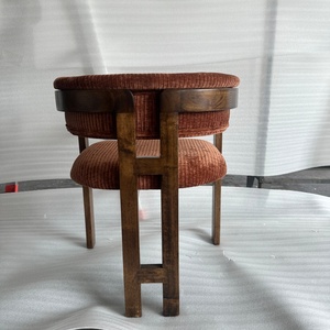 Chaises de salle à manger en bois de caoutchouc avec cadre en tissu bouclé de luxe et tissu en polyester recyclé David - Product Image 5