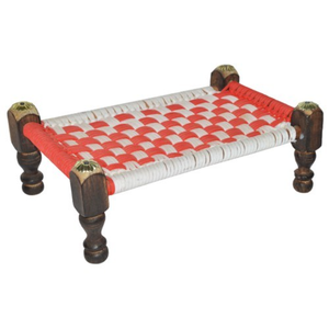 Traditional Designer Manji Wooden Charpai Fancy Colorful Village Charpai Charpoy Handwoven Palang Bed - Product Image 2