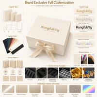 Caja de Regalo Plegable Rígida de Color Marfil para Bebés, con Lazo de Cinta, para Sets de Regalo de Boutique, Embalaje OEM Personalizado para Comercio Electrónico