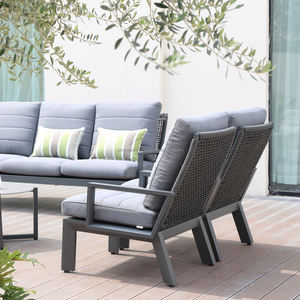 OSMEN Amalfi moderno <span class=keywords><strong>in</strong></span> alluminio textilene mobili da <span class=keywords><strong>giardino</strong></span> esterni divano 3 posti - Product Image 3