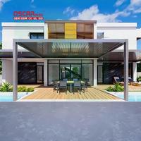 Auvent motorisé en aluminium imperméable, pare-soleil électrique pour jardin, patio, balcon avec toit à lamelles, pergola murale
