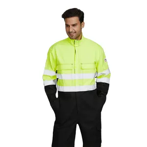 cotton fireproof overalls reflective workwear frc uniforms garments anti fire flame resistant coverall