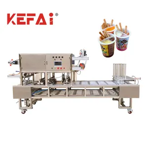 Empaquetadora de llenado de tazas de galletas de chocolate lineal completamente automática KEFAI