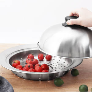 บอสซัมกระทะอุ่นอาหารพร้อมถาดเจาะรูทำจากสเตนเลสสตีลกระทะอุ่นอาหารและอาหารทะเลแบบเกาหลี - Product Image 2