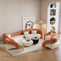 Ensemble de canapés en cuir courbé, canapé sectionnel moderne de luxe en forme d'arc pour salon, maison, hôtel, hall d'entrée