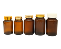 60ML 100ML 120ml 150ML 200ML 250ML 300ml Bouteille de sirop contre la toux en verre rond ambré avec bouchon en plastique