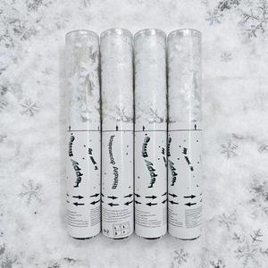 Nuovo Cannone Sparacoriandoli Bianco a Fiocchi di Neve, Tubo in PVC da 30 cm, Sparacoriandoli Manuale per Feste a Tema Natale, Matrimoni e Frozen - Product Image 4