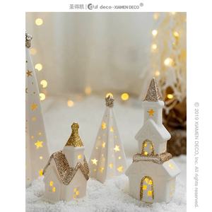 Décorations pour la <span class=keywords><strong>maison</strong></span>, décoration de bureau lumineuse, cadeaux de Noël, cadeaux pour enfants, Père Noël en céramique, bonhomme de neige - Product Image 4