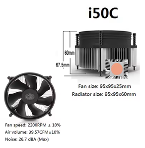 Refroidisseur pour I30 I50 I50c Mini CPU Cooler Ball Bearing 3PIN Power Quiet 2200 RPM Fan Intel LGA115X 1200 M-<span class=keywords><strong>ATX</strong></span> Computer Case RGB - Product Image 6