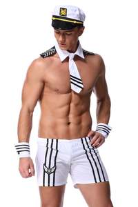 Costume de marin Sexy pour homme adulte, uniforme de couture blanc érotique, nouvelle collection - Product Image 3