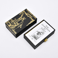 ÉCHANTILLON GRATUIT Jeu de tarot en PVC avec feuille d'or personnalisée et étanche, cartes à jouer avec guide et boîte pour les joueurs avec logo personnalisé