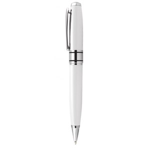 Bolígrafo Cromado Blanco Brillante Naranja y Amarillo con Logotipo Personalizado, Bolígrafo de Plástico Novedoso para Negocios con Ancho de Escritura de 0.7mm y 1.0mm - Product Image 2